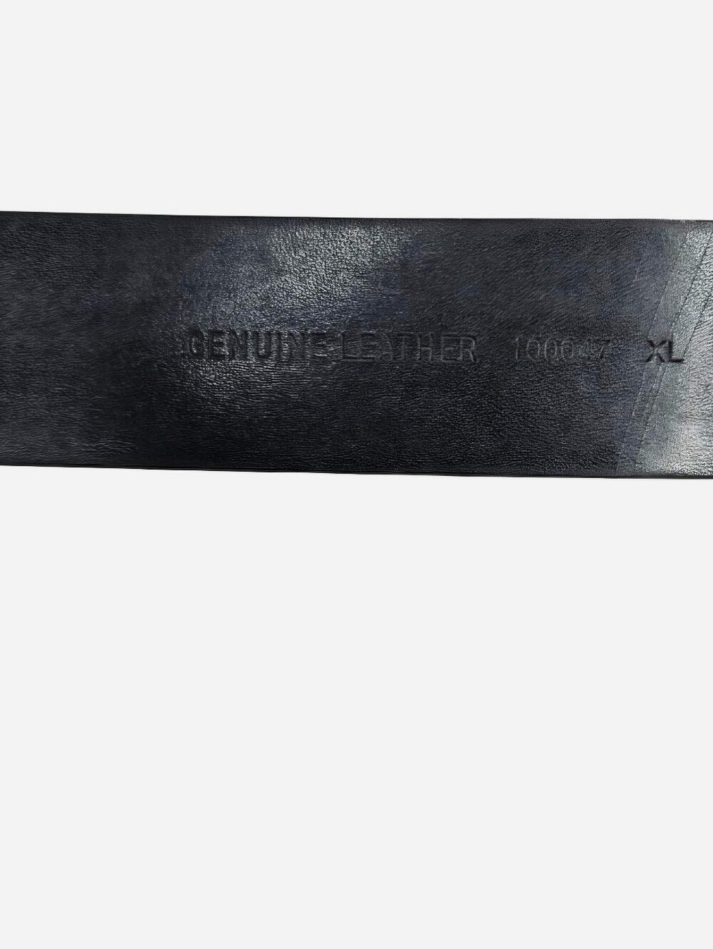 Suede leather brown & gray patchwork belt with white stitching - Picture 8 of 8